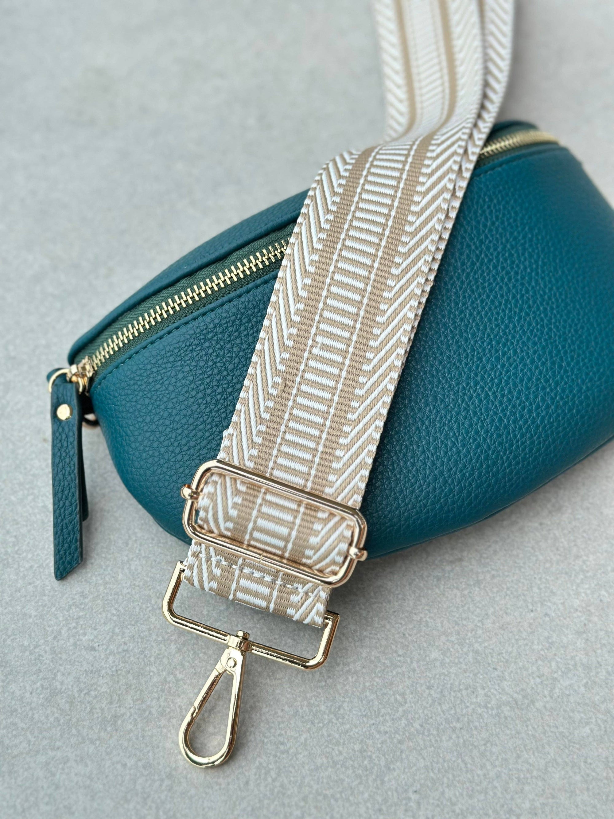 Crossbody Handbag:  Turquoise Leather