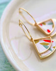 Art Deco Fan Earrings: Confetti