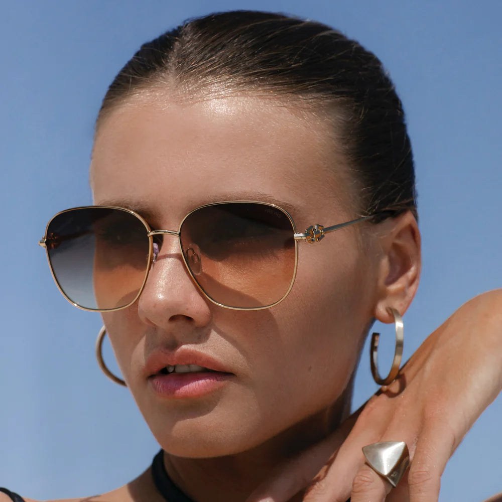 Lea Sunnies: Gold/Brown
