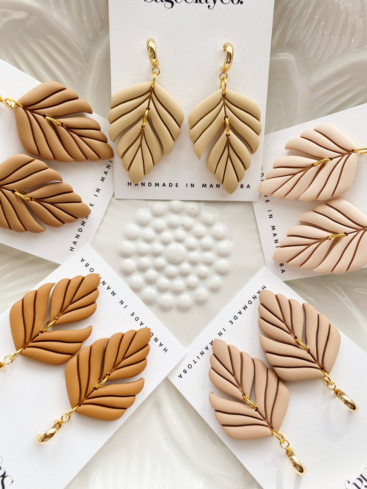 Gianna Clay Earrings | Warm Beige