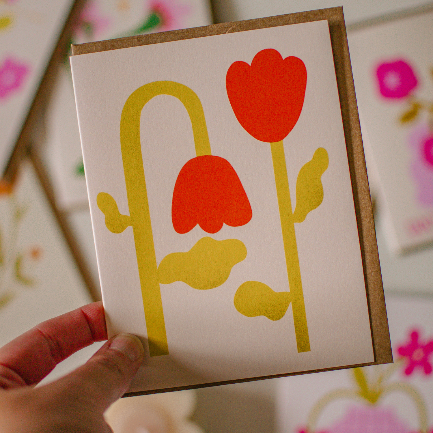 Retro Tulips | Greeting Card