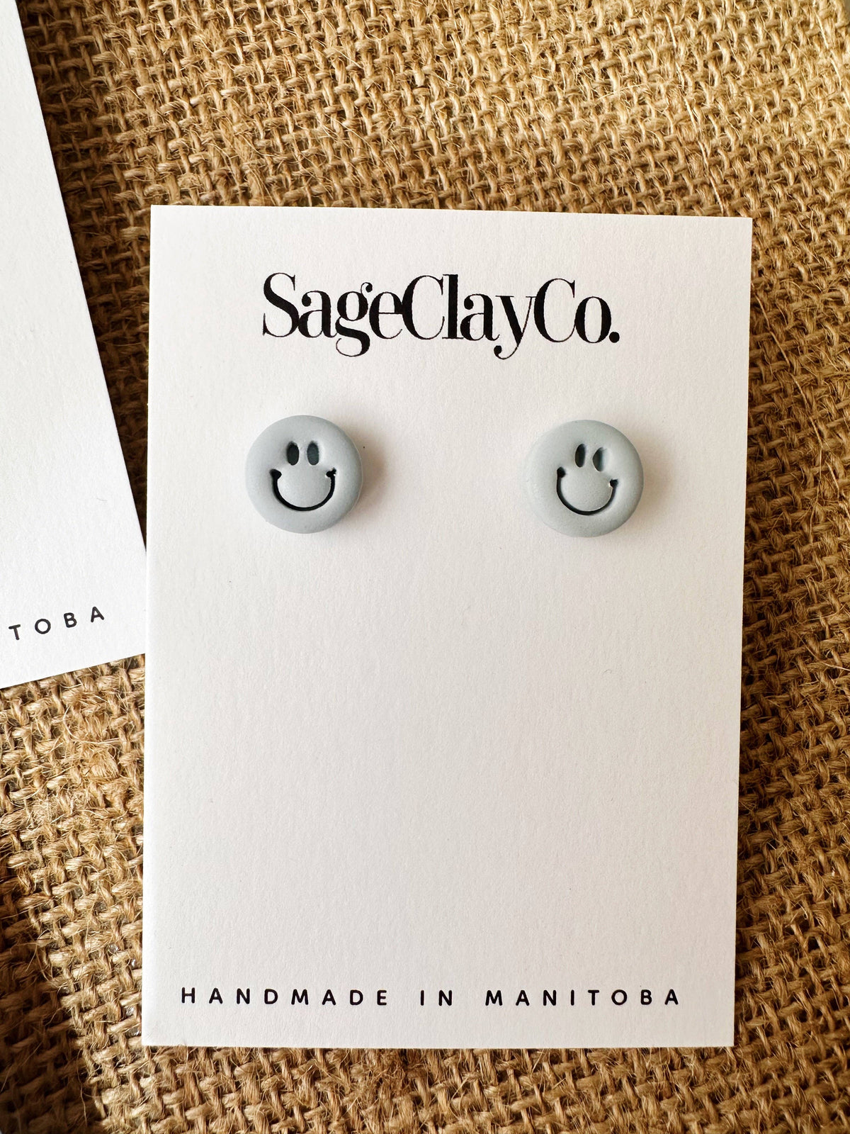 Smile Studs Clay Earrings | Lilac