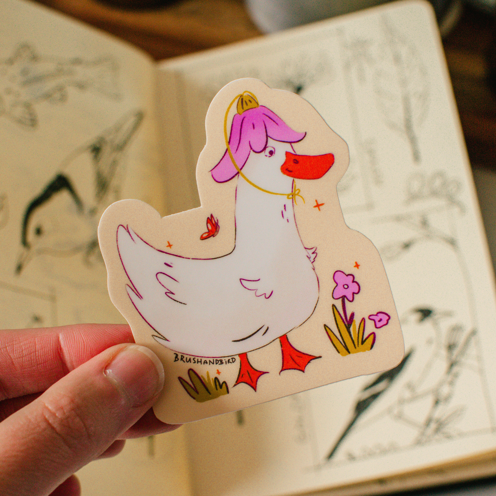 Flower Duck Sticker
