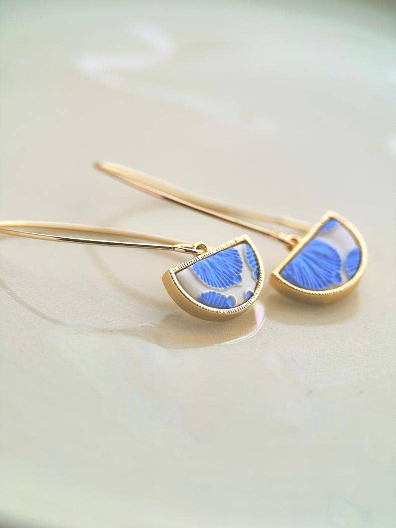 Semi-Circle Pendant Earrings