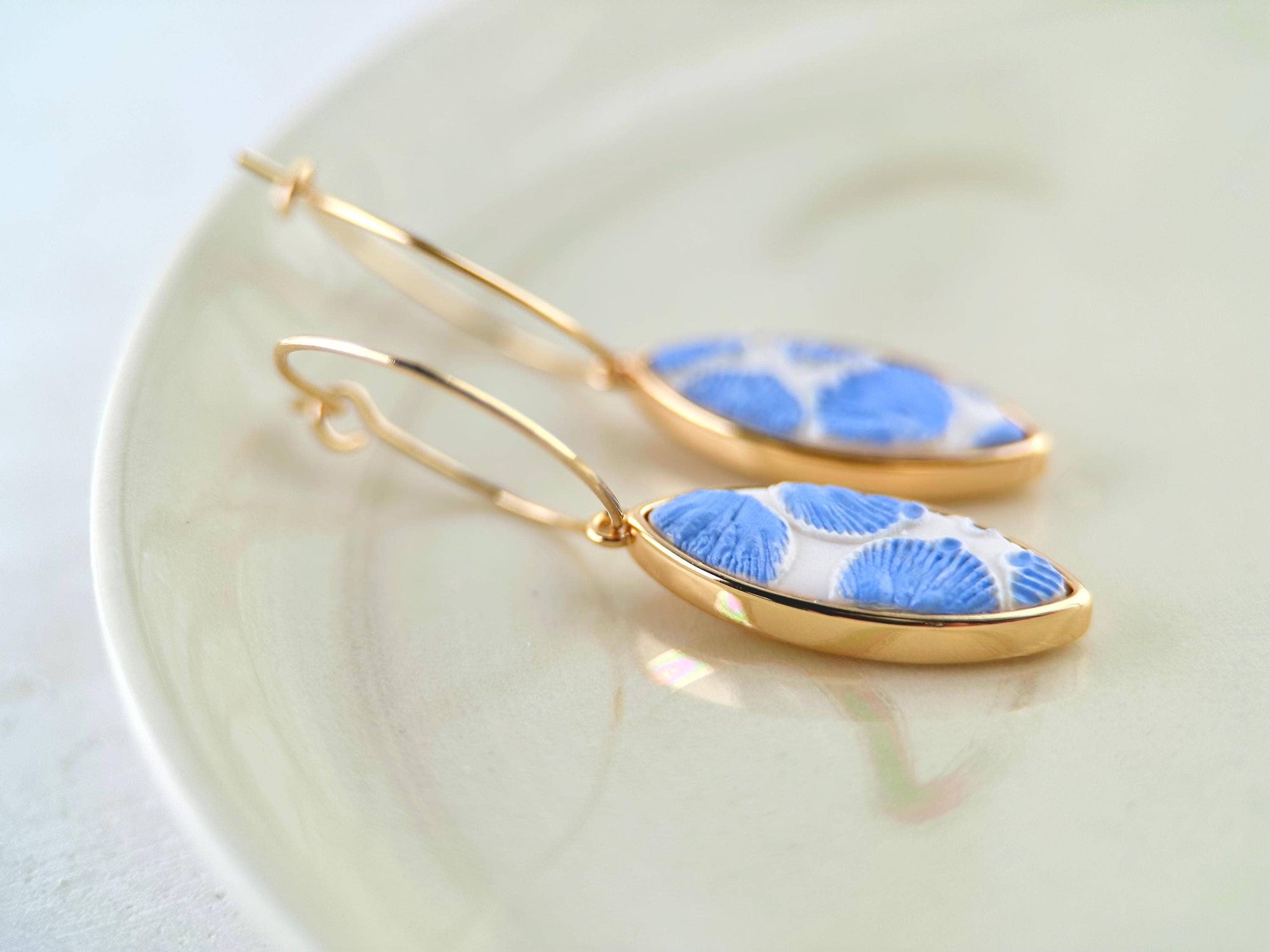 Ellipse Pendant Hoop Earrings
