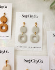Harper Clay Earrings | Linen