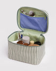 Large Cosmetic Case: Sage Stripe