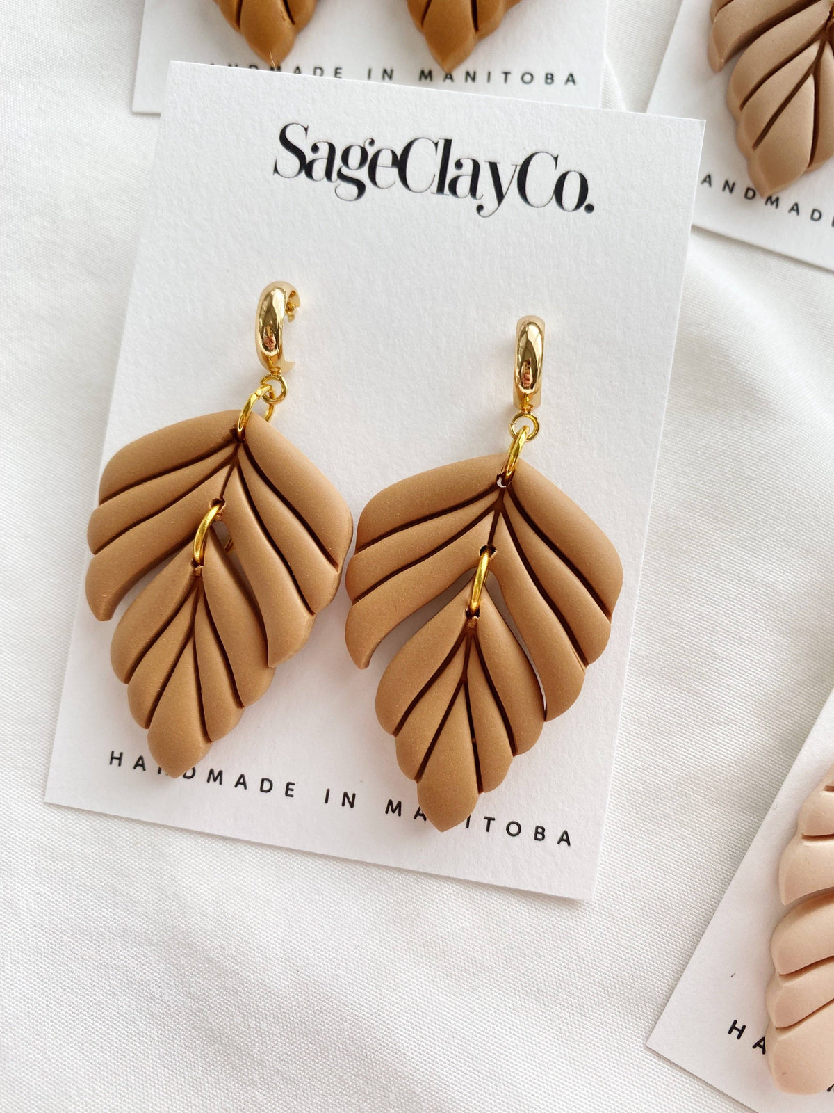 Gianna Clay Earrings | Warm Beige