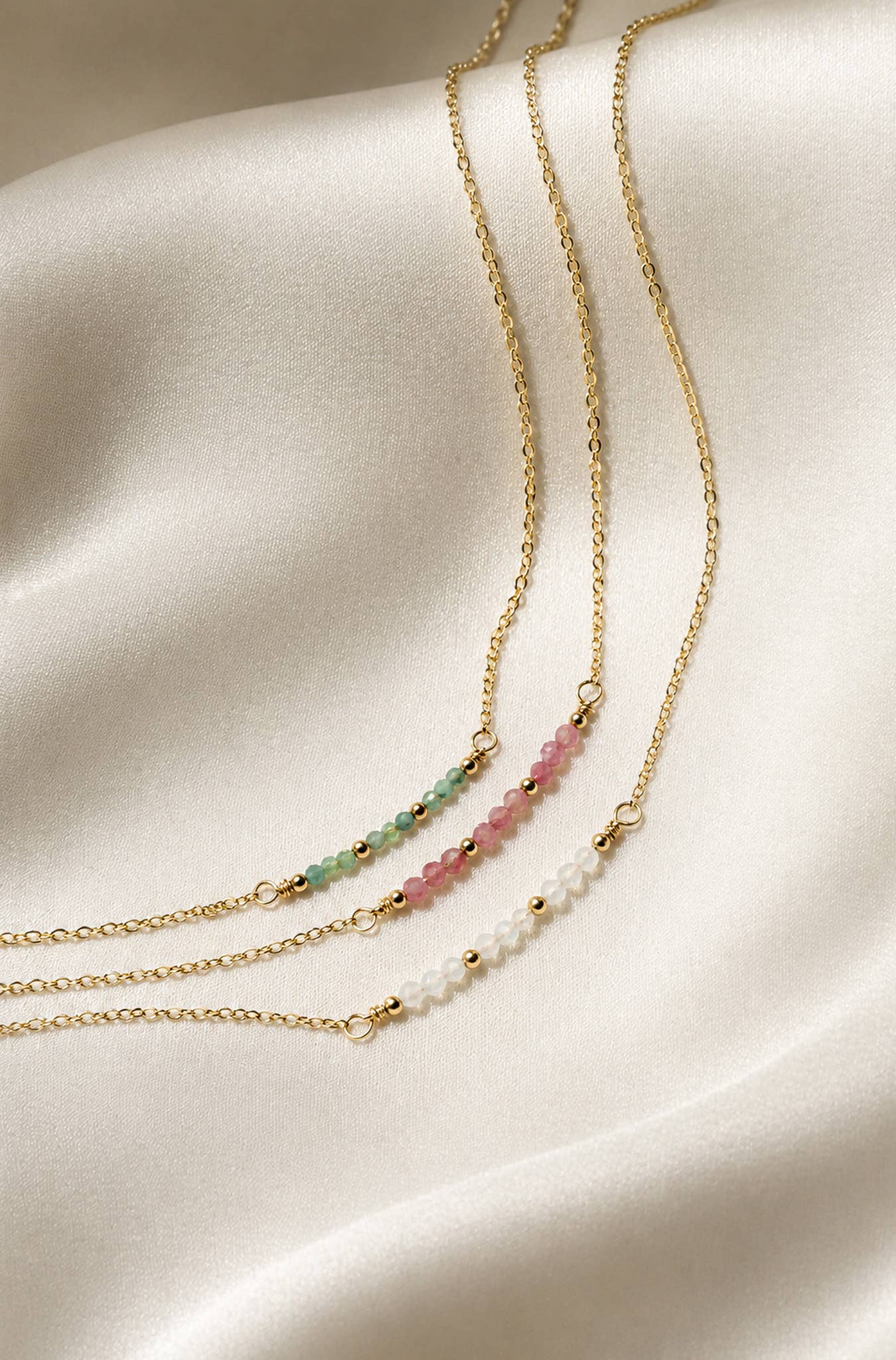 Birthstone Bar Necklace | Gold