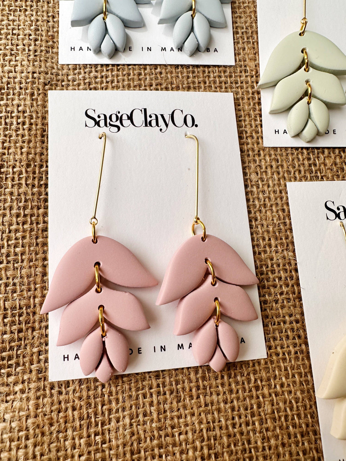 Irene Clay Earrings | Sage
