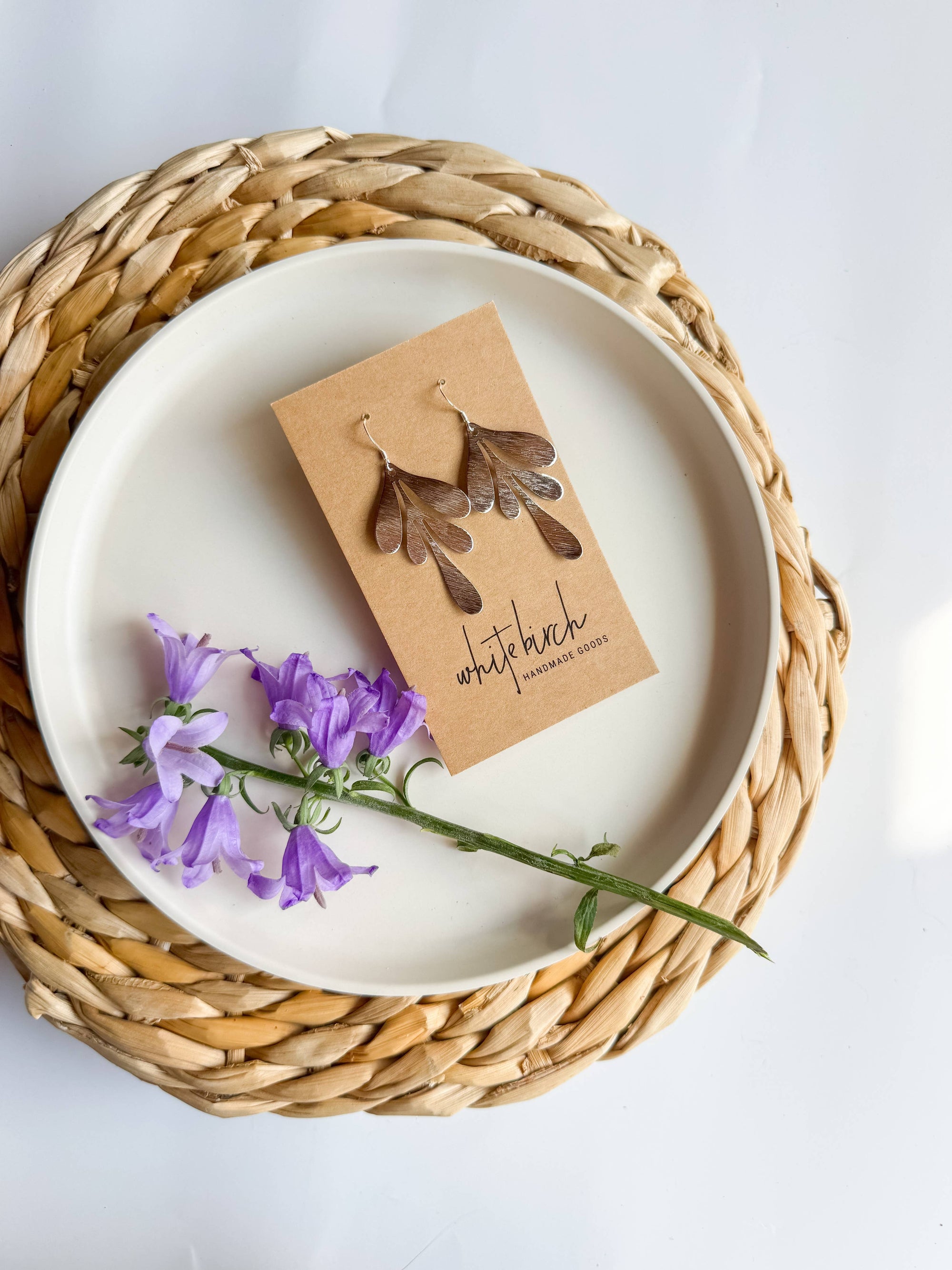 Brushed Silver Leaf Earrings