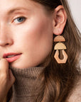 Stone Cutout Earring - Sunstone/Gold