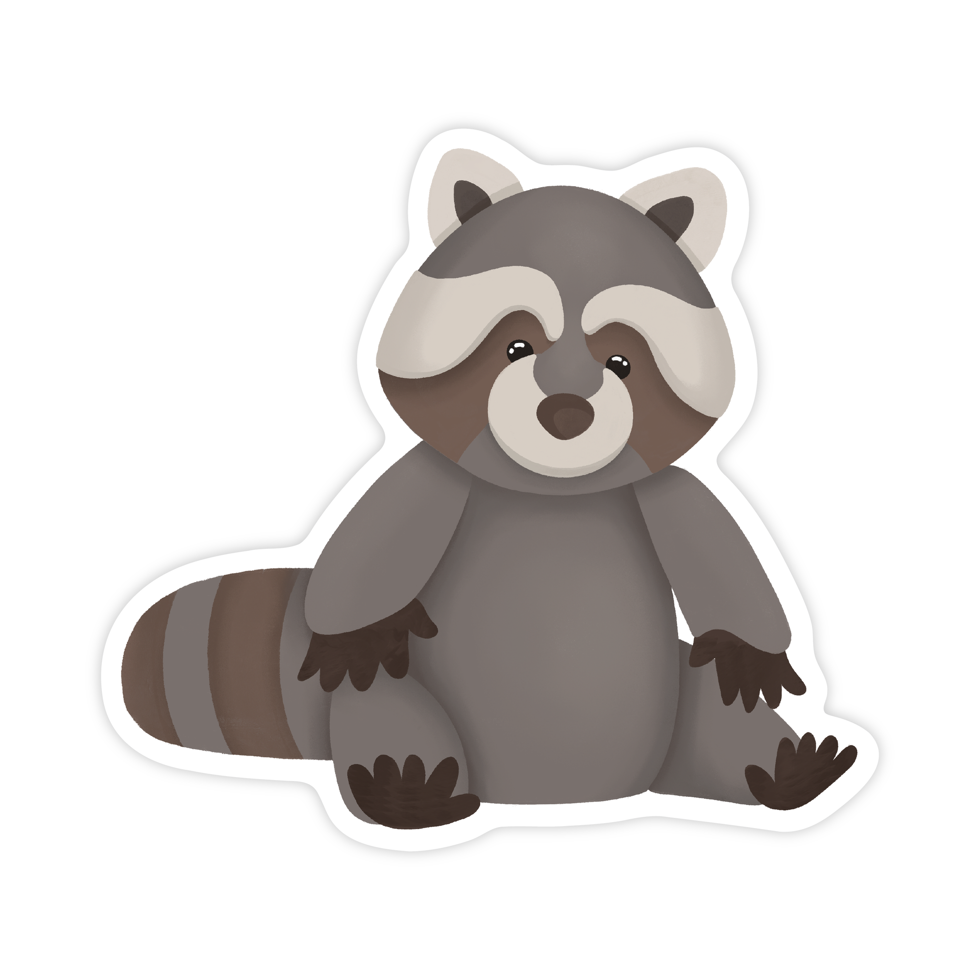 Cozy Raccoon Vinyl Sticker