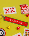 Tomato Girl Embroidered Keychain