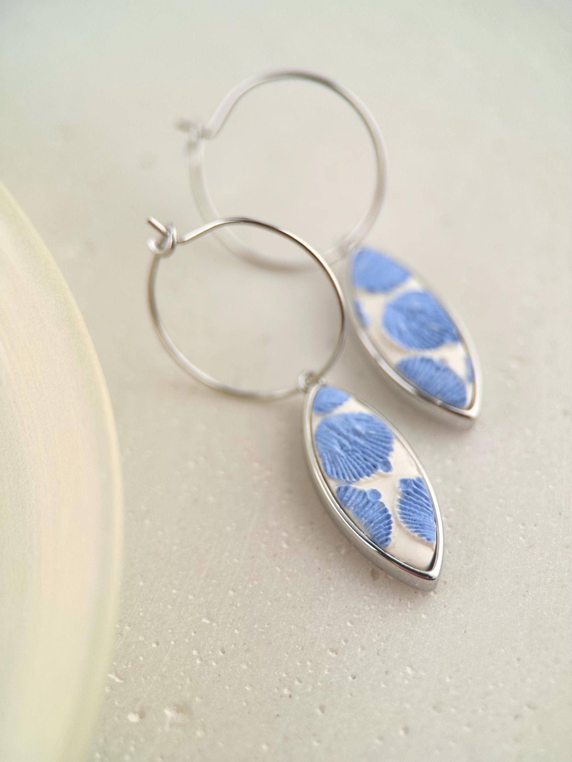 Ellipse Pendant Hoop Earrings
