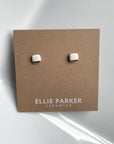 Square White Ceramic Earrings