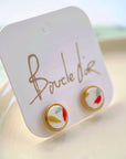 Polymer Clay Studs: Confetti & Gold
