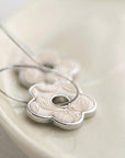 Flower Pendant Earring: Ivory