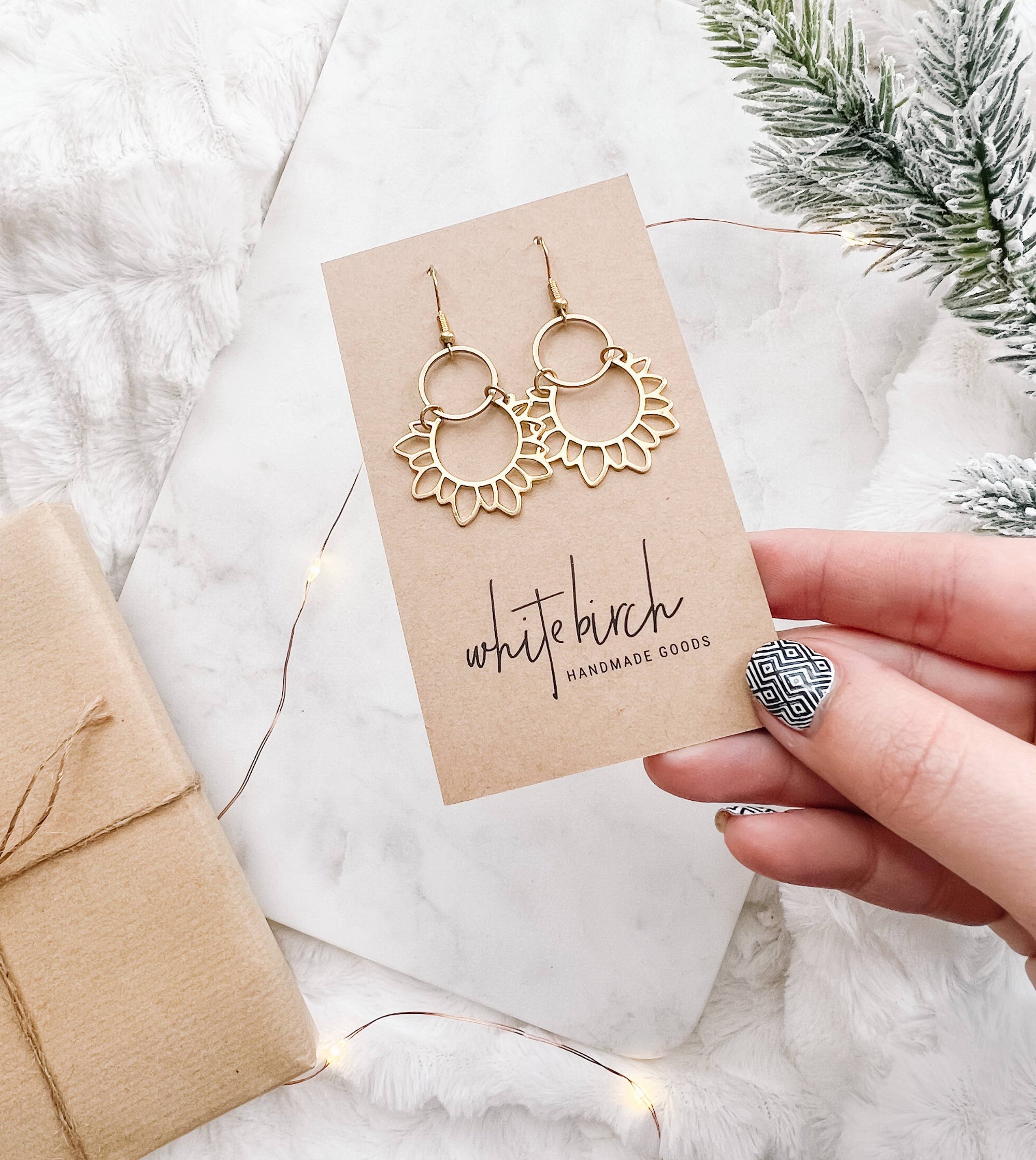 Brass Sunflower Earrings