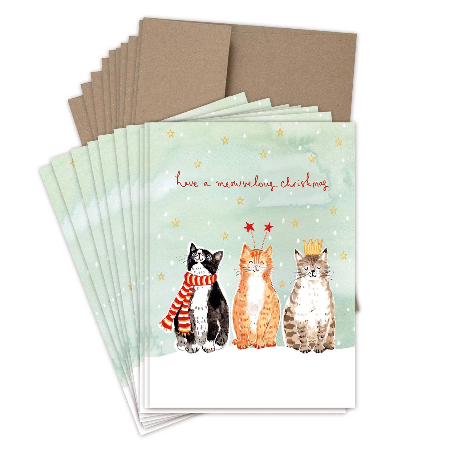 Cats Meowvelous Christmas Boxed Holiday Cards  - Set of 10