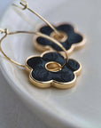 Flower Pendant Earring: Teal