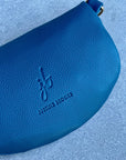Crossbody Handbag: Navy Blue Leather