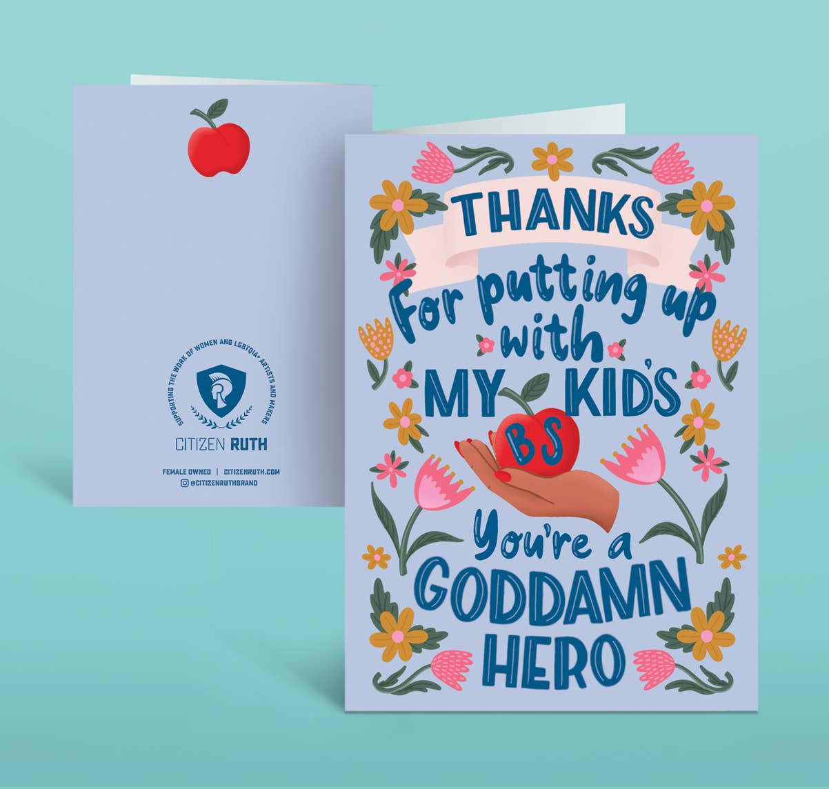 Thanks For Putting Up With My Kids Teacher Appreciation card
