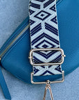 Crossbody Handbag: Navy Blue Leather