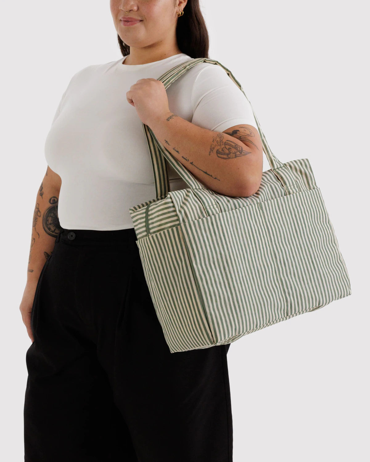 Small Cloud Carry-On: Sage Stripe