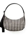 Baggu Small Crescent Bag | Black & Cream Gingham