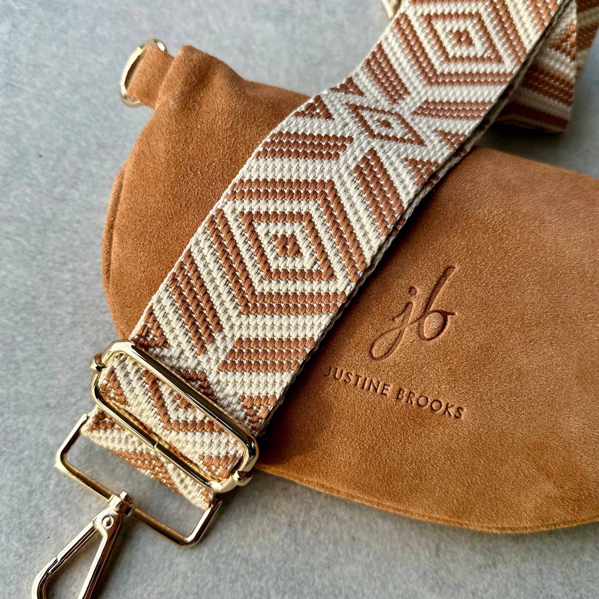 Crossbody Handbag: Rust Brown Suede Leather