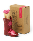 Cowboy Boot Match Holder | Red & Pink Flame