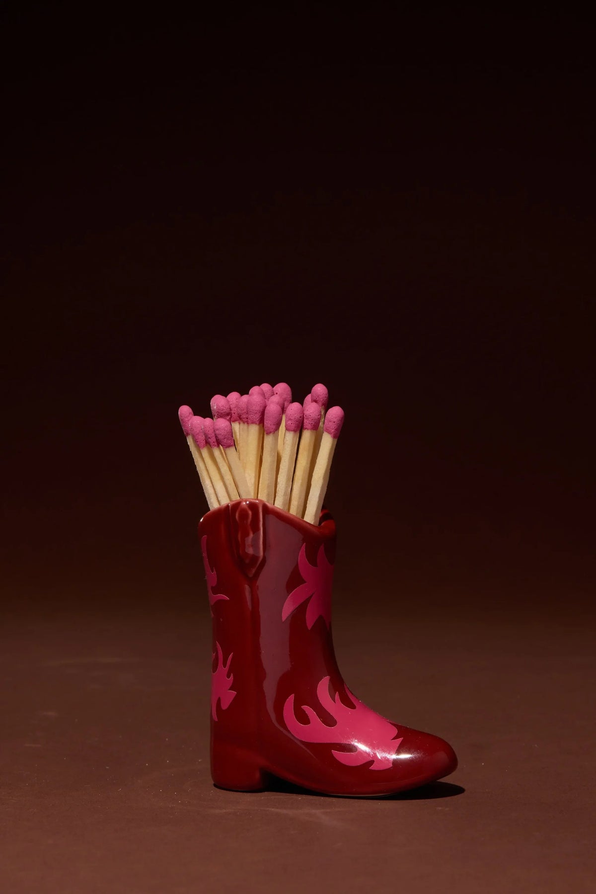 Cowboy Boot Match Holder | Red &amp; Pink Flame