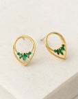 Aria Stud Earrings - Emerald