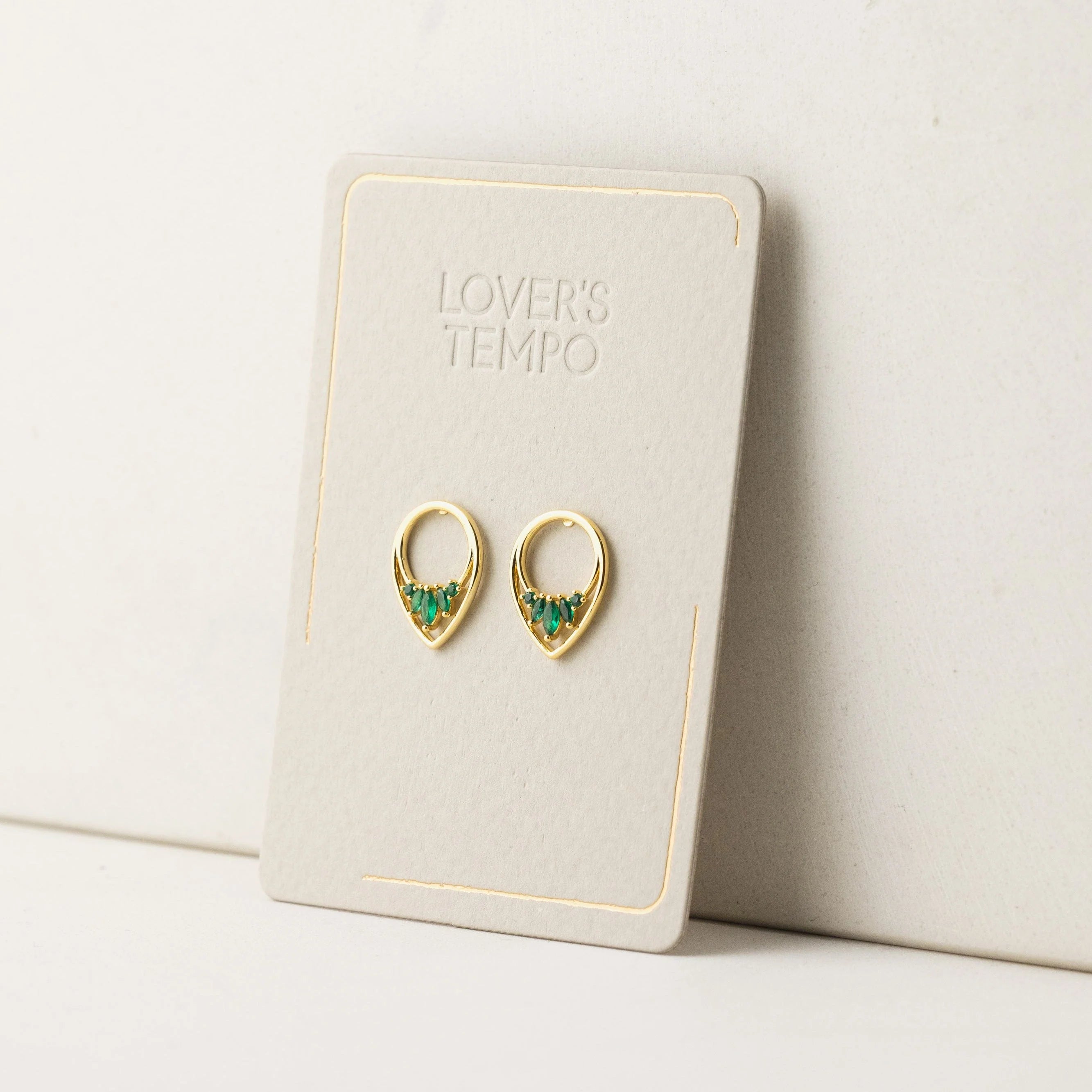 Aria Stud Earrings - Emerald