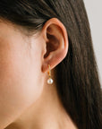 Amari Pearl Huggie Hoop Earrings