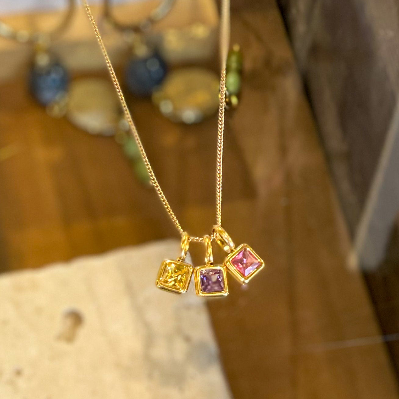 Square Birthstone Charms
