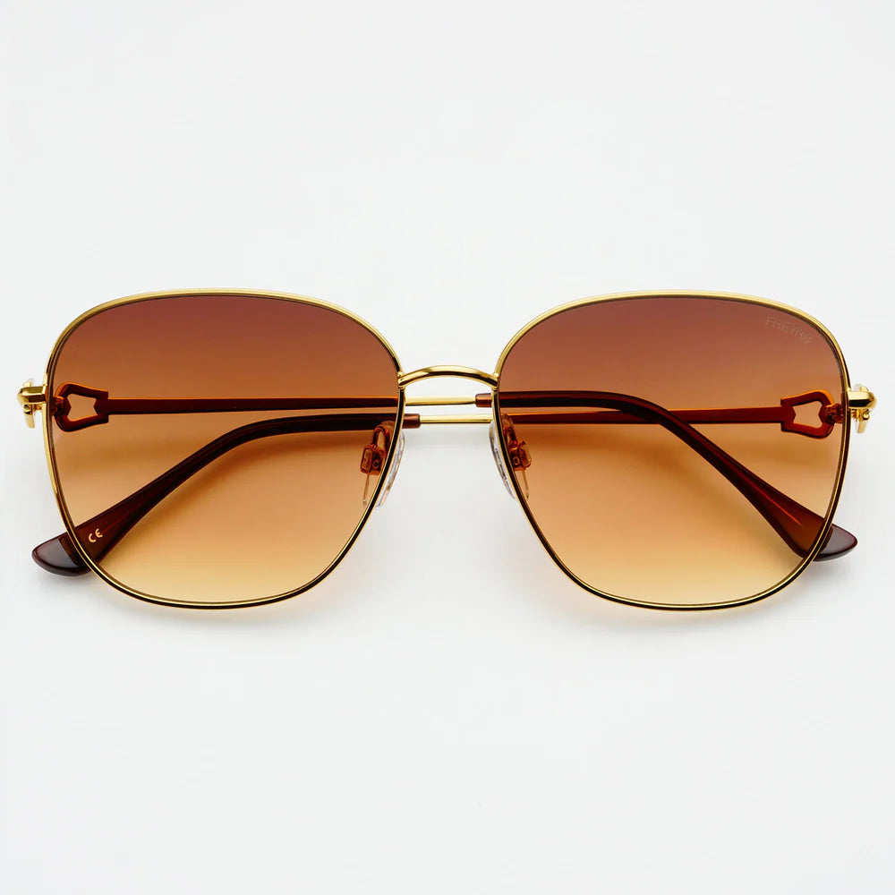 Lea Sunnies: Gold/Brown