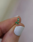 Emerald Pavillion Studs | 14K Gold