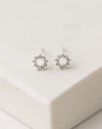 Mini Halo Stud Earrings - Silver