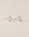Mini Halo Stud Earrings - Silver