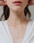 Dot Pearl Lariat Necklace