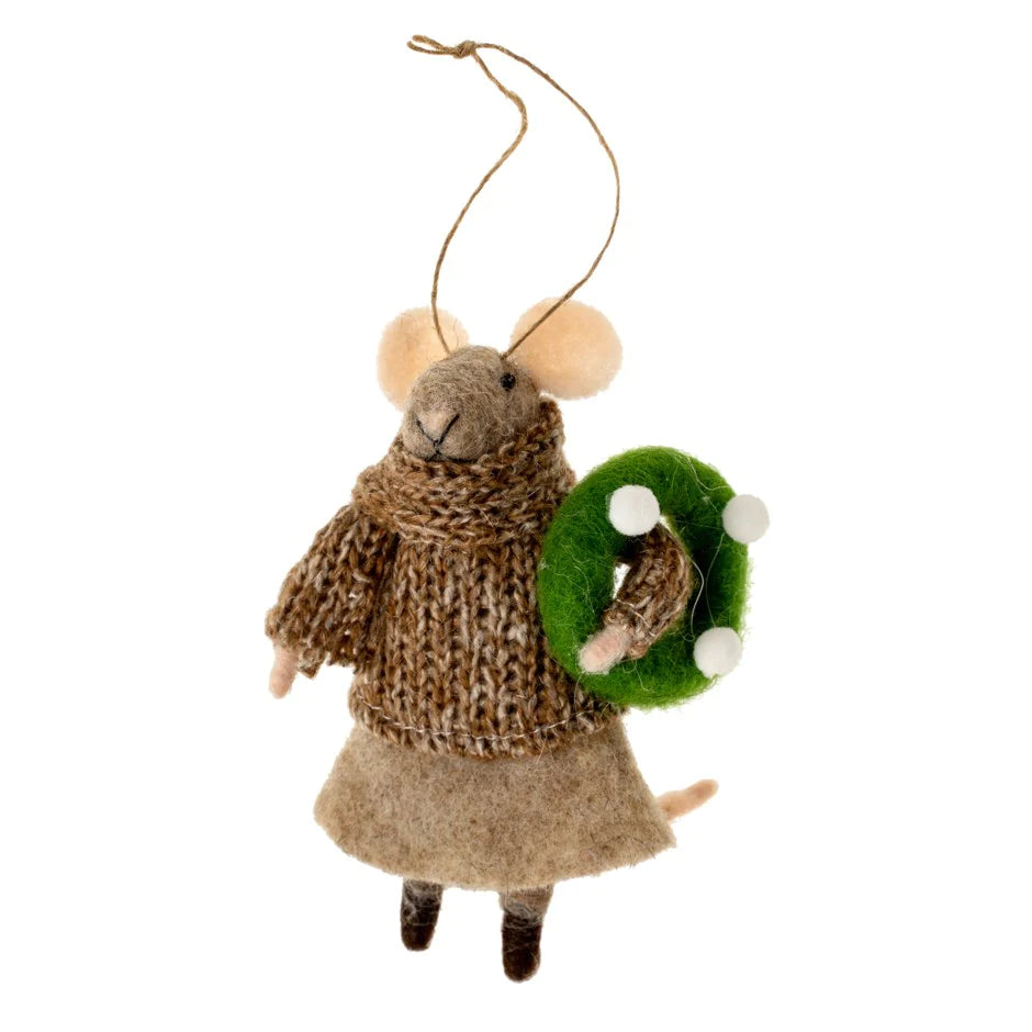 Midwinter Melinda Mouse Felt Ornament