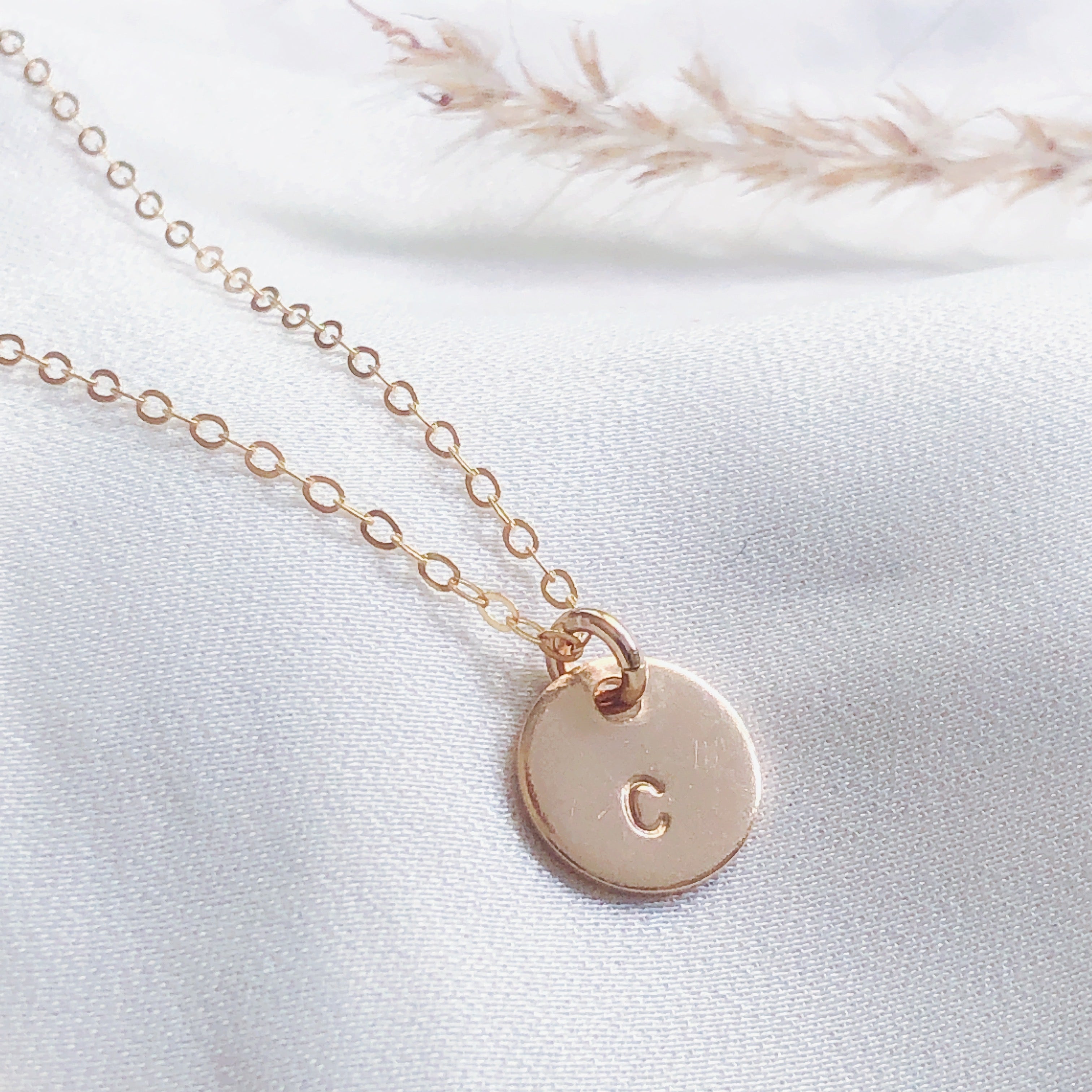 Round Letter Necklace | Silver