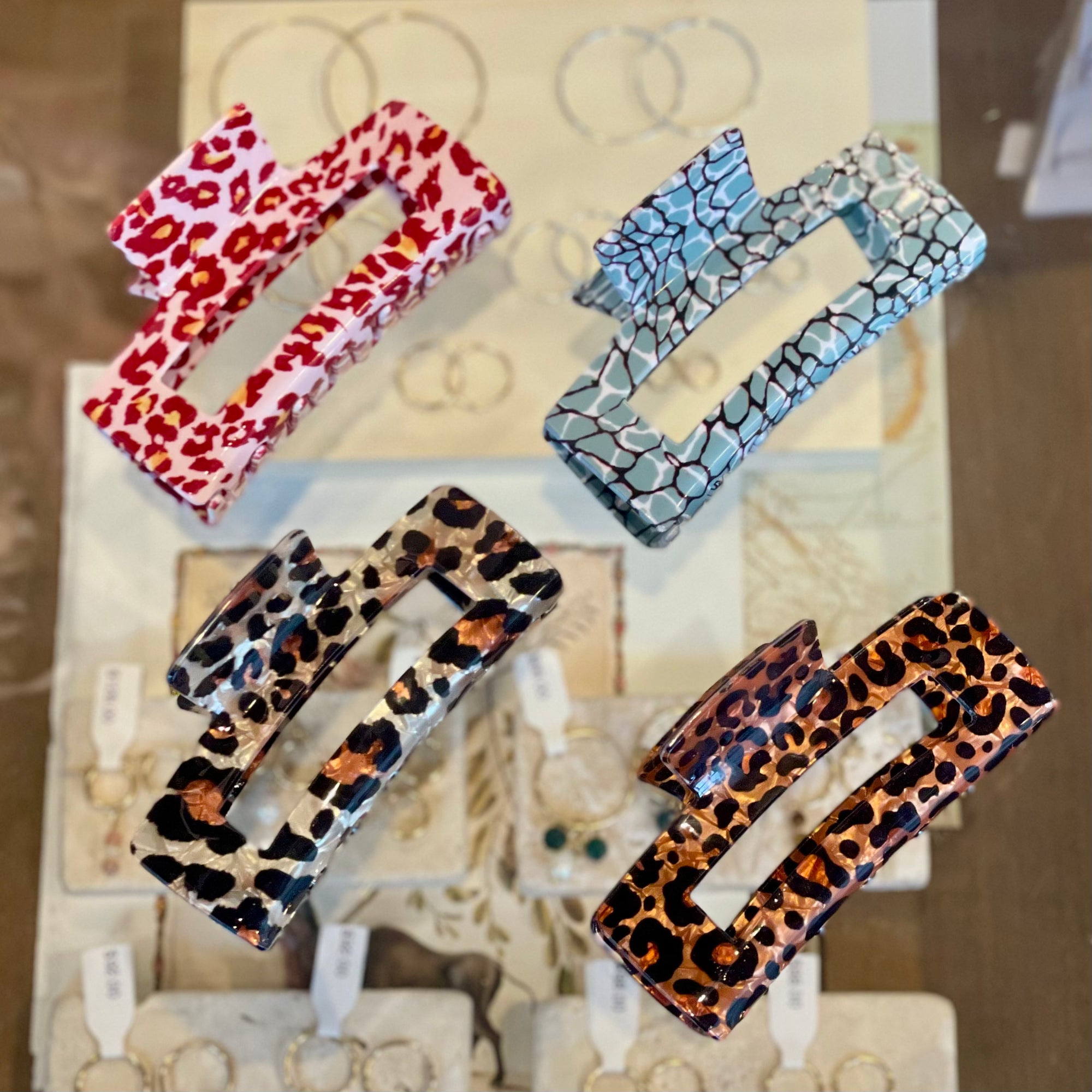 Animal Print Claw Clips