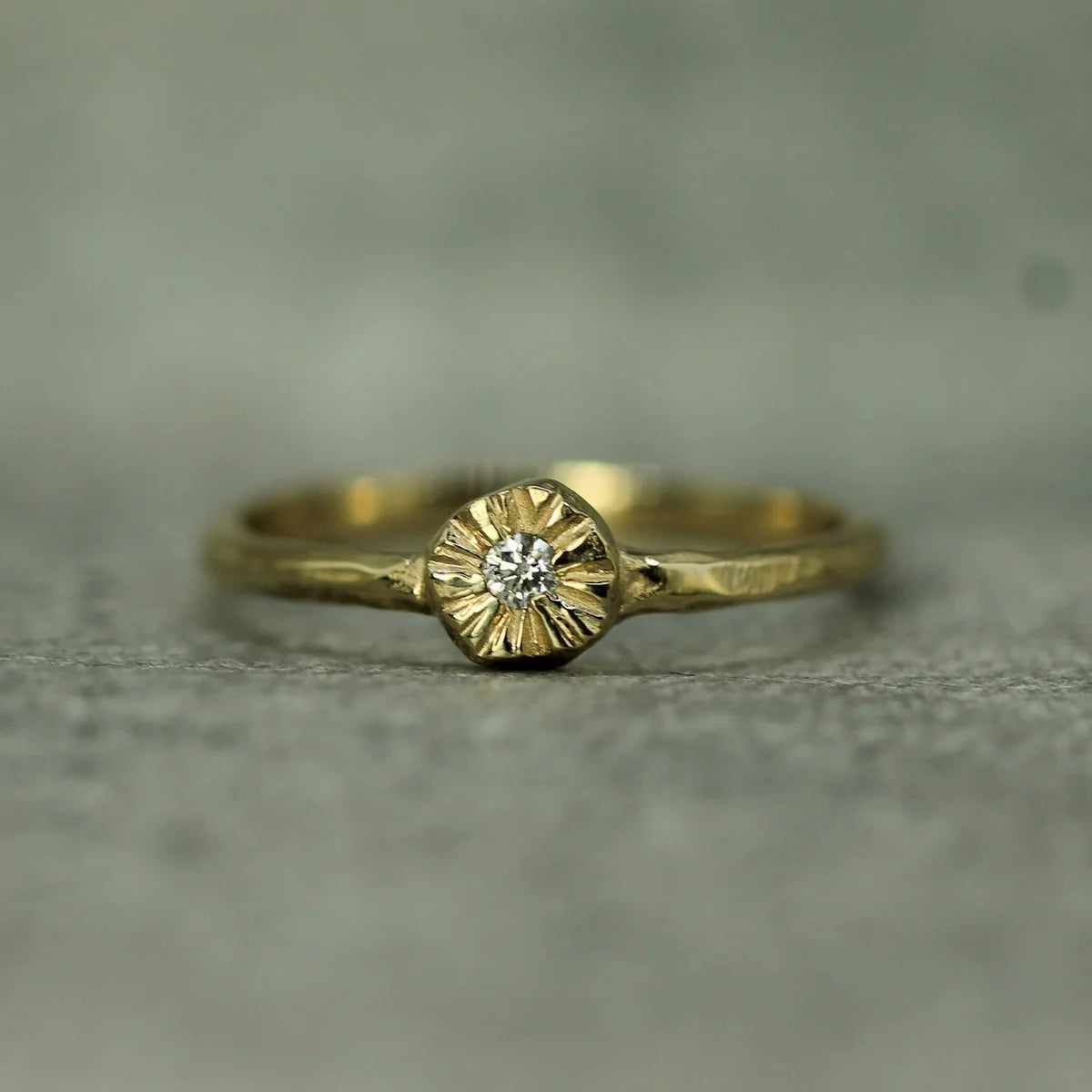 Little Sun Diamond Ring | Solid Gold