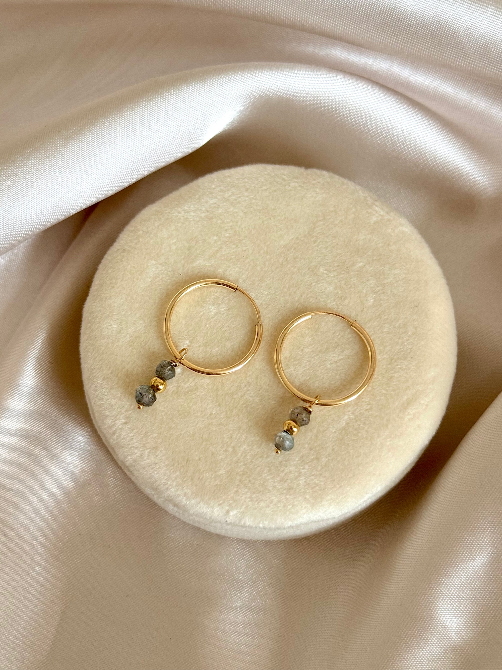 Gemini Drop Hoops | various gemstones