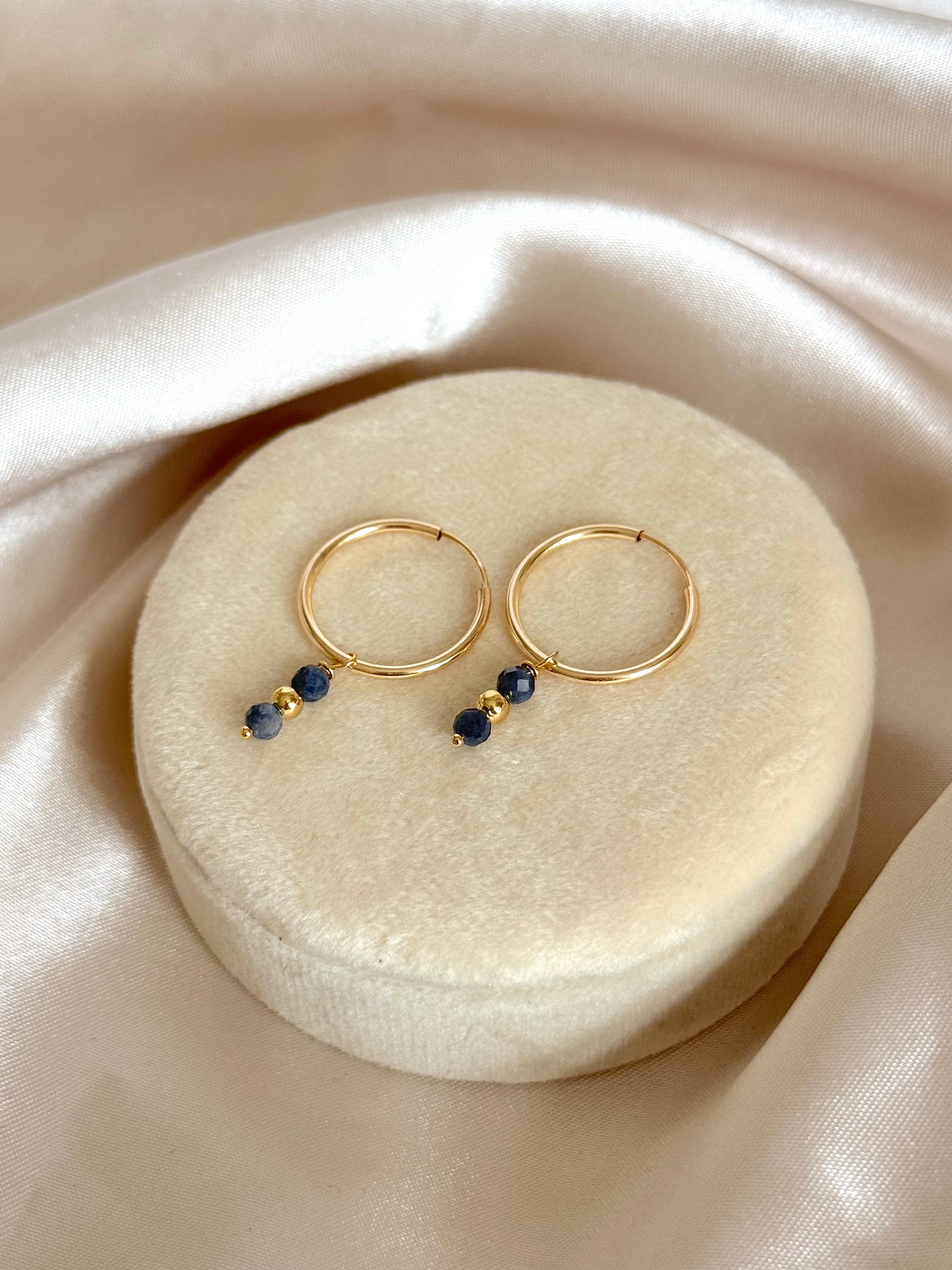 Gemini Drop Hoops | various gemstones