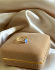 Blue Opal & Cubic Ring | Gold Vermeil