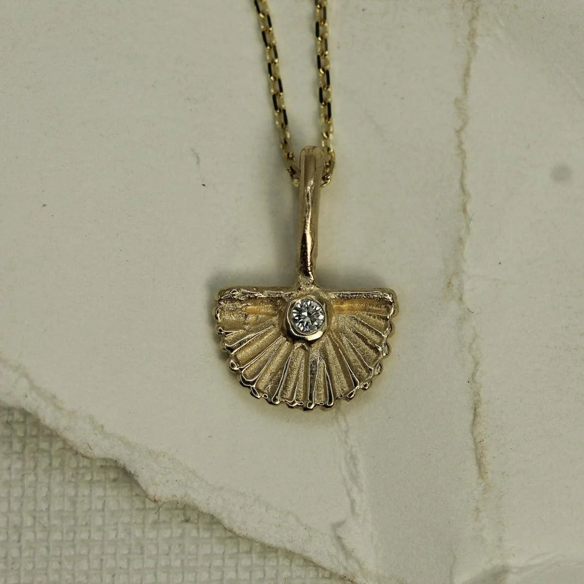 Chasing Sunsets Mini Diamond Charm | Solid Gold